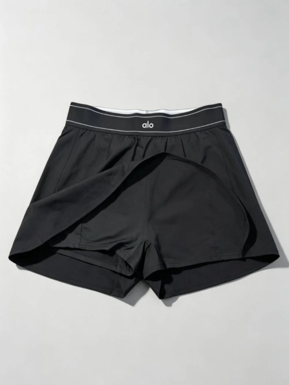 ALO Yoga Black Circle Skirt with Logo Waistband
